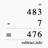 Calculate 483 minus 7 using long subtraction