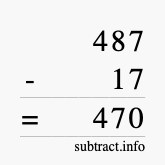 Calculate 487 minus 17 using long subtraction
