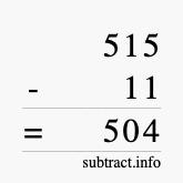 Calculate 515 minus 11 using long subtraction