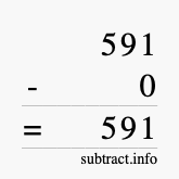 Calculate 591 minus 0 using long subtraction