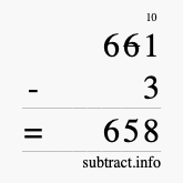 Calculate 661 minus 3 using long subtraction