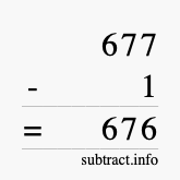 Calculate 677 minus 1 using long subtraction