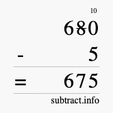Calculate 680 minus 5 using long subtraction