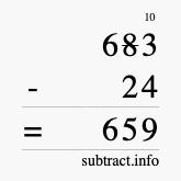 Calculate 683 minus 24 using long subtraction