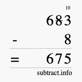 Calculate 683 minus 8 using long subtraction