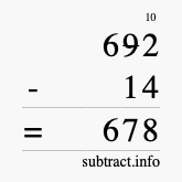 Calculate 692 minus 14 using long subtraction Calculate 692 minus 14 using long subtraction