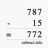 Calculate 787 minus 15 using long subtraction