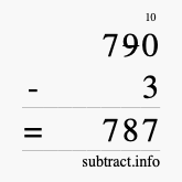 Calculate 790 minus 3 using long subtraction