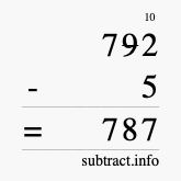 Calculate 792 minus 5 using long subtraction