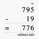 Calculate 795 minus 19 using long subtraction