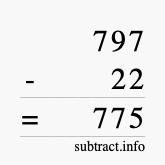 Calculate 797 minus 22 using long subtraction Calculate 797 minus 22 using long subtraction