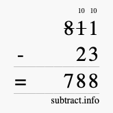 Calculate 811 minus 23 using long subtraction Calculate 811 minus 23 using long subtraction