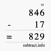 Calculate 846 minus 17 using long subtraction