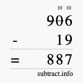 Calculate 906 minus 19 using long subtraction