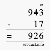 Calculate 943 minus 17 using long subtraction