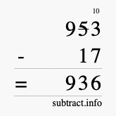 Calculate 953 minus 17 using long subtraction