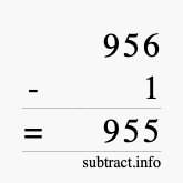 Calculate 956 minus 1 using long subtraction