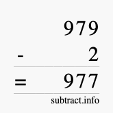 Calculate 979 minus 2 using long subtraction