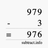 Calculate 979 minus 3 using long subtraction