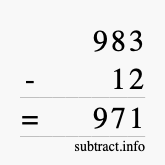 Calculate 983 minus 12 using long subtraction