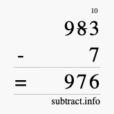 Calculate 983 minus 7 using long subtraction