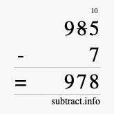 Calculate 985 minus 7 using long subtraction