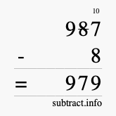 Calculate 987 minus 8 using long subtraction