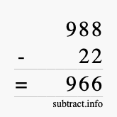 Calculate 988 minus 22 using long subtraction