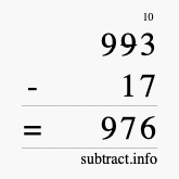 Calculate 993 minus 17 using long subtraction