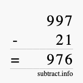 Calculate 997 minus 21 using long subtraction