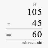 Calculate 105 minus 45 using long subtraction