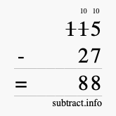 Calculate 115 minus 27 using long subtraction