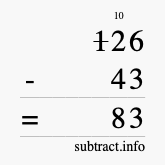 Calculate 126 minus 43 using long subtraction Calculate 126 minus 43 using long subtraction