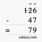 Calculate 126 minus 47 using long subtraction