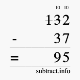 Calculate 132 minus 37 using long subtraction