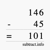 Calculate 146 minus 45 using long subtraction