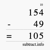 Calculate 154 minus 49 using long subtraction Calculate 154 minus 49 using long subtraction