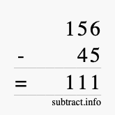 Calculate 156 minus 45 using long subtraction