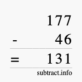 Calculate 177 minus 46 using long subtraction