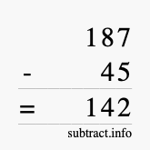 Calculate 187 minus 45 using long subtraction Calculate 187 minus 45 using long subtraction