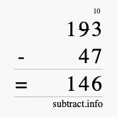 Calculate 193 minus 47 using long subtraction