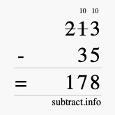 Calculate 213 minus 35 using long subtraction Calculate 213 minus 35 using long subtraction