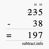Calculate 235 minus 38 using long subtraction