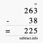 Calculate 263 minus 38 using long subtraction Calculate 263 minus 38 using long subtraction