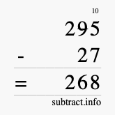 Calculate 295 minus 27 using long subtraction