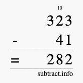 Calculate 323 minus 41 using long subtraction