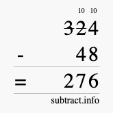 Calculate 324 minus 48 using long subtraction