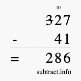 Calculate 327 minus 41 using long subtraction
