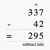 Calculate 337 minus 42 using long subtraction
