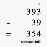 Calculate 393 minus 39 using long subtraction Calculate 393 minus 39 using long subtraction